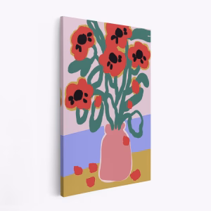 Canvas taulu - Poppy In Pink Vase