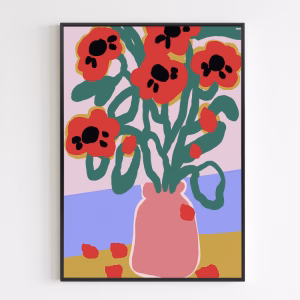 Juliste - Poppy In Pink Vase