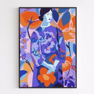 Juliste - Woman In Flower Garden