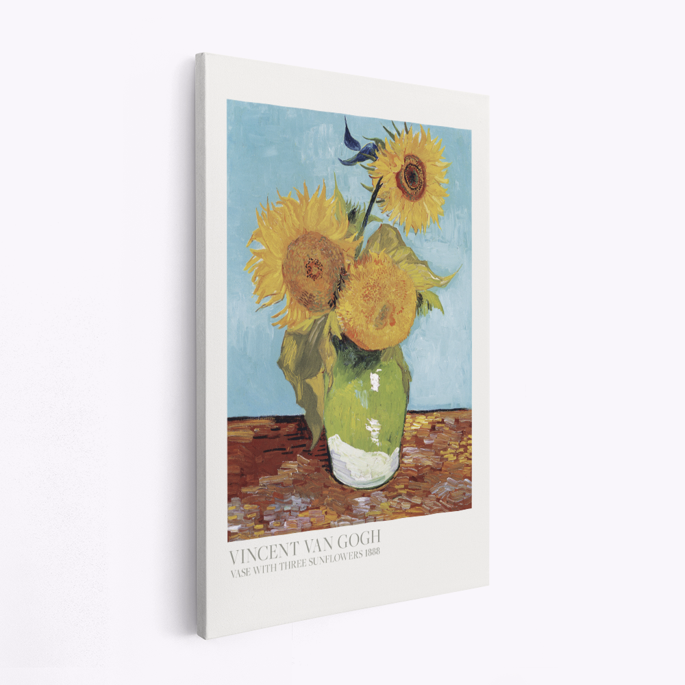 Canvas taulu - Vase With Three Sunflowers