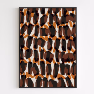 Juliste - Brown Orange Brush Strokes