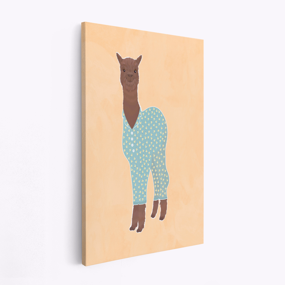 Canvas taulu - Llama In Pjs Banana Orange