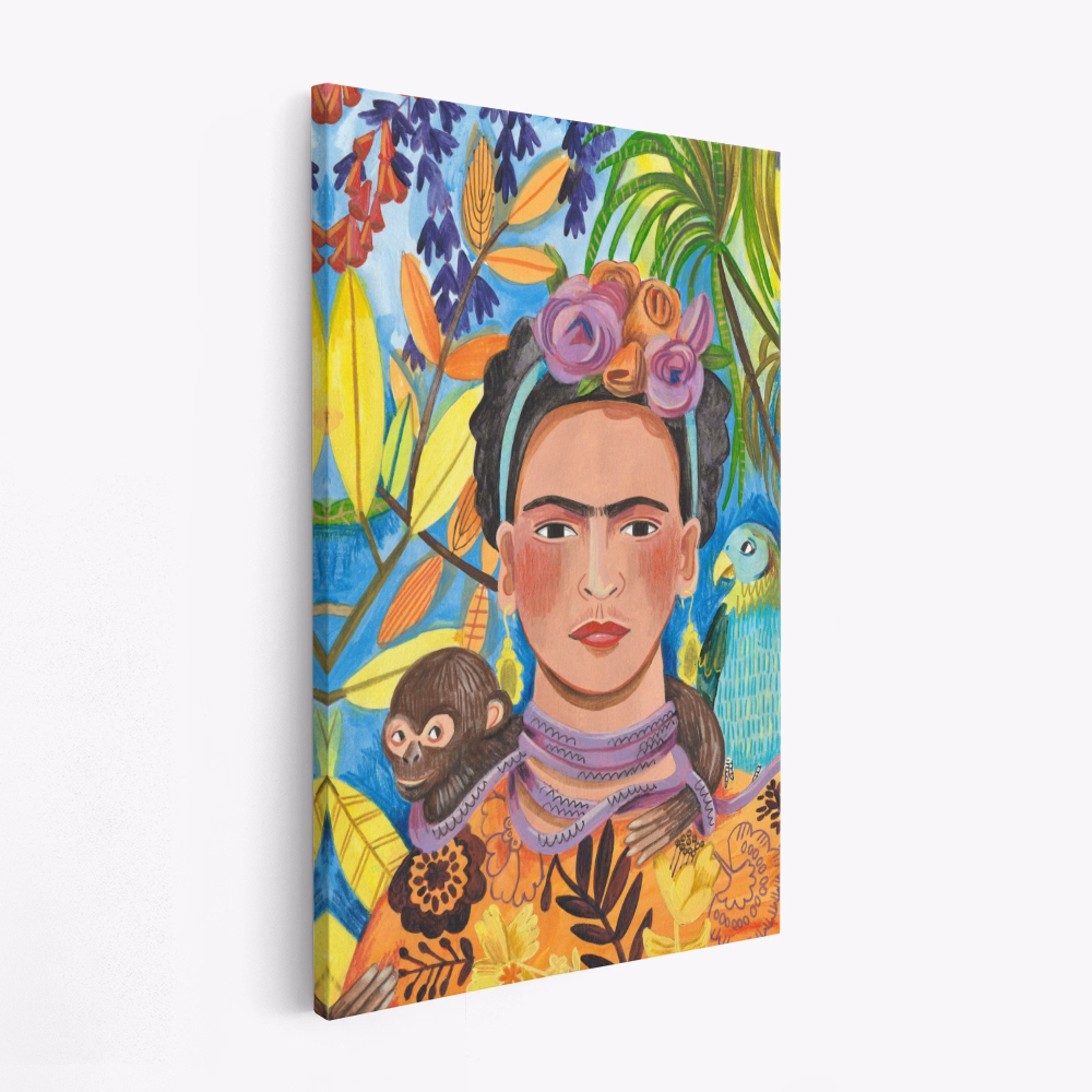 Canvas taulu - Frida and her parrots
