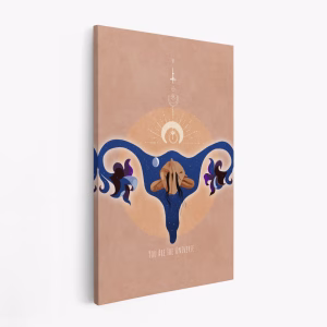 Canvas taulu - Spiritual, Feminine, Energy, Stars, Moon, Vulva, Meditation, Yoga, and Inspiration Poster Spir 1b