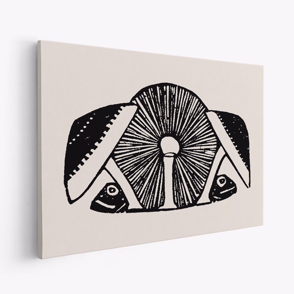 Canvas taulu - Three Mushrooms 1892 Beige